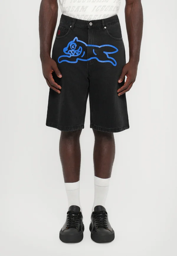 RUNNING DOG - Jeans Shorts - black