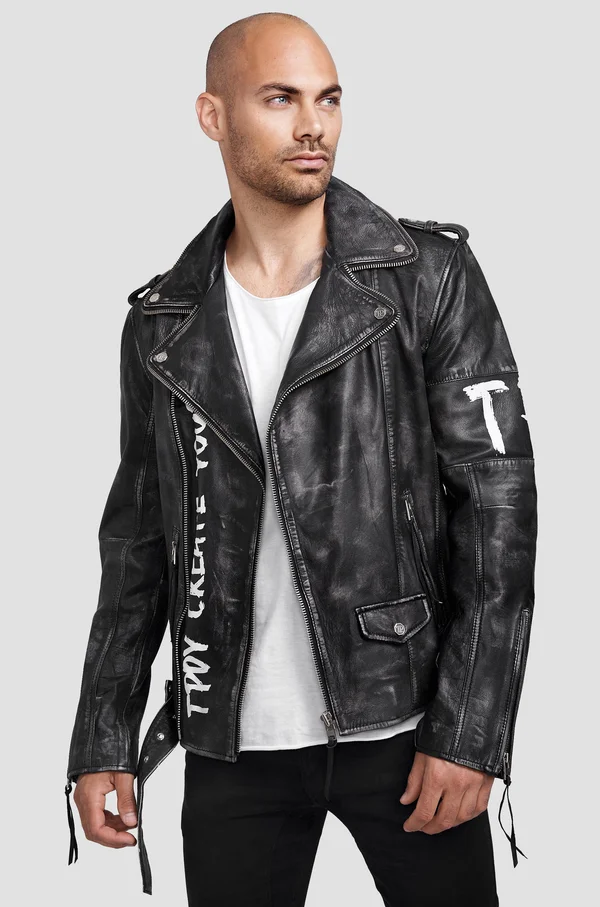 RUSSELL - Lederjacke - schwarz