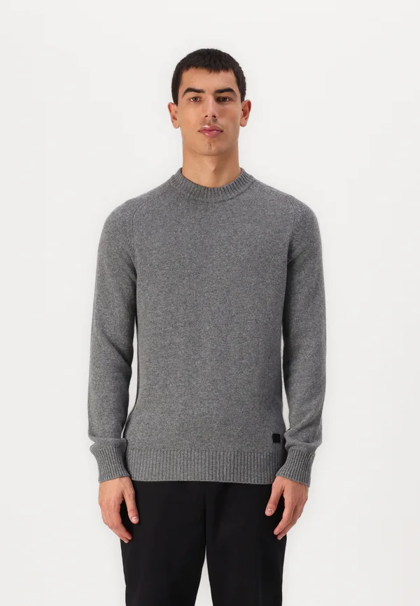 SADDLE SLEEVE CREW NECK - Strickpullover - grey heather