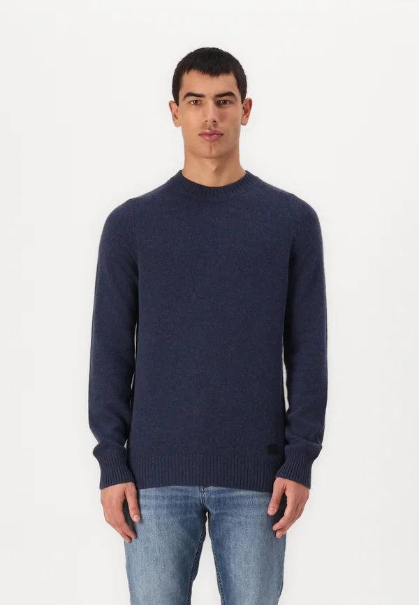 SADDLE SLEEVE CREW NECK - Strickpullover - navy heather