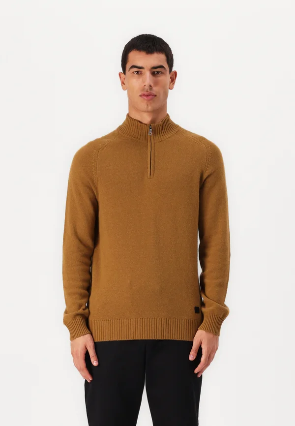 SADDLE SLEEVE QUARTER ZIP - Strickpullover - golden heather