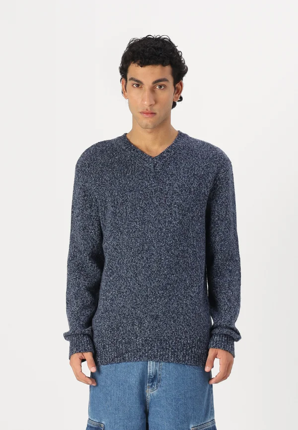 SAMEHDI V NECK - Strickpullover - dark blue