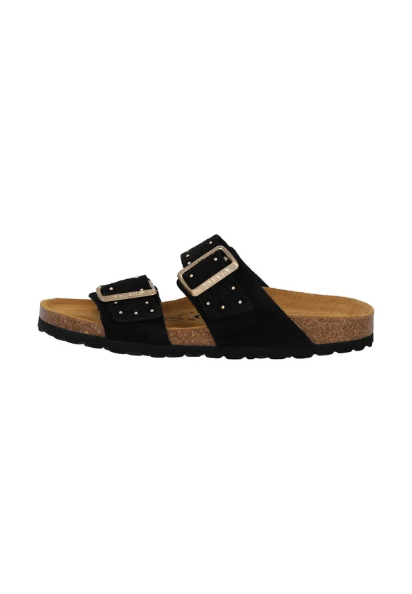 SAMOS GLINT - Pantolette flach - schwarz
