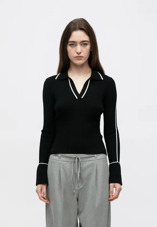 SAMUR - Strickpullover - black