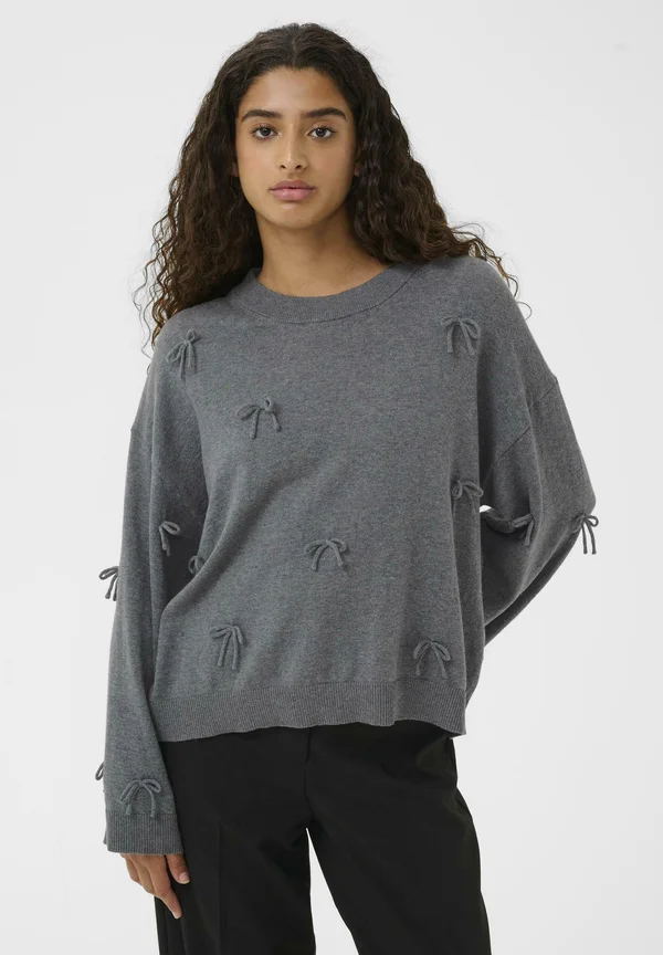 SANJA BOW - Strickpullover - grey melange