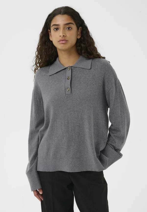 SANJA - Strickpullover - grey melange