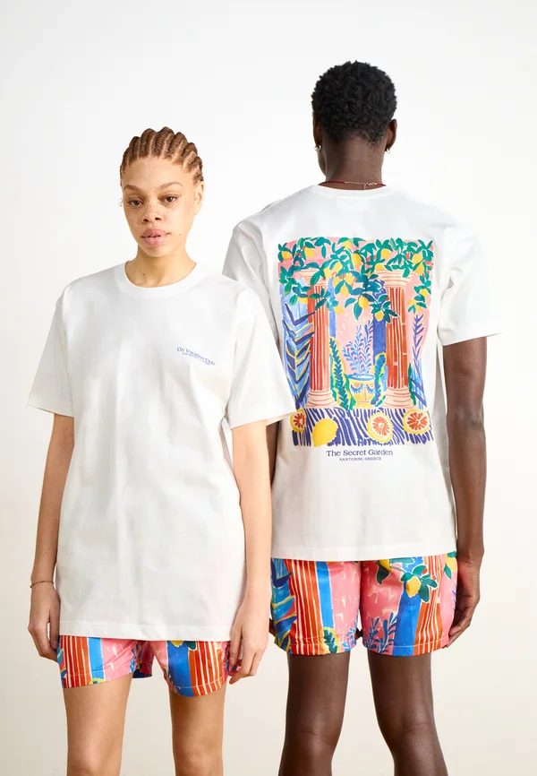 SANTORINI UNISEX - T-Shirt print - white