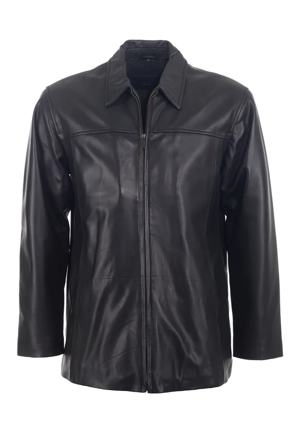 SAROS - Lederjacke - black