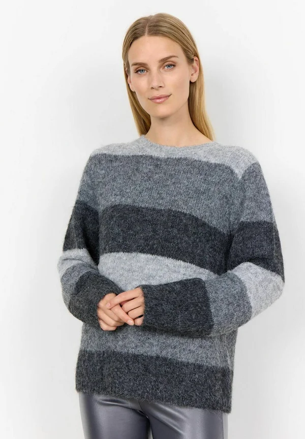 SC-ILENE 1 - Strickpullover - dk grey melange combi
