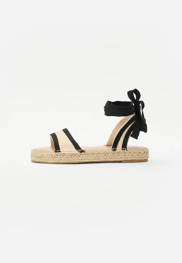 Schaftsandale - beige/black