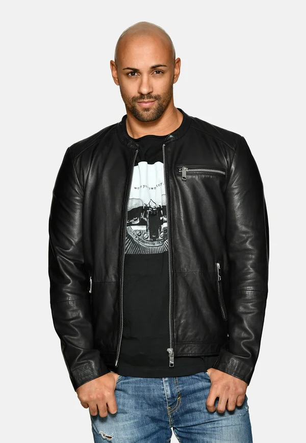 SCHLICHT - Lederjacke - black