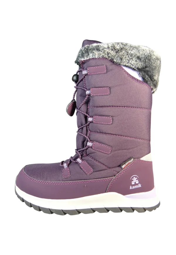 Schnürstiefel - brombeer