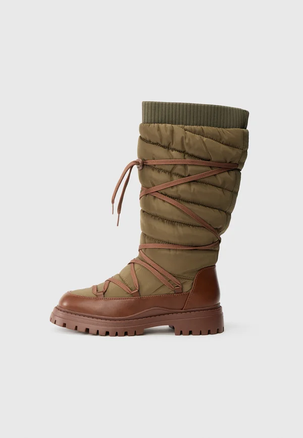 Schnürstiefel - khaki/cognac