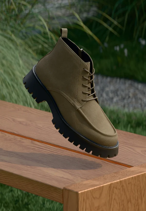 Schnürstiefelette - beige