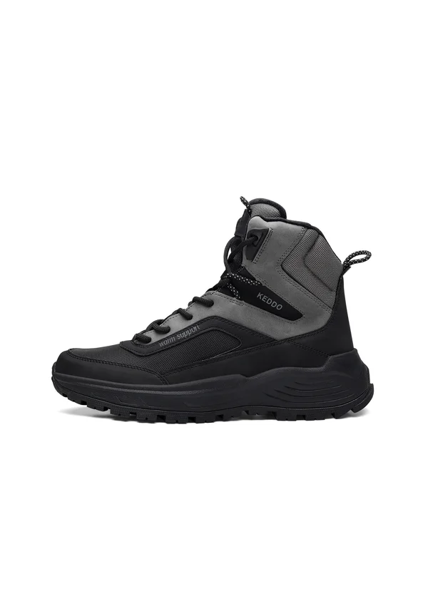 Schnürstiefelette - black grey