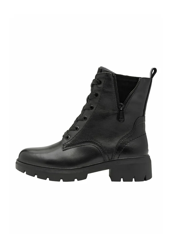 Schnürstiefelette - black uni nap