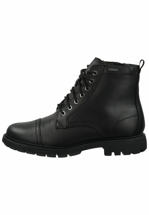 Schnürstiefelette - black wlined lea