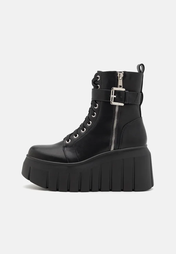 Schnürstiefelette - black