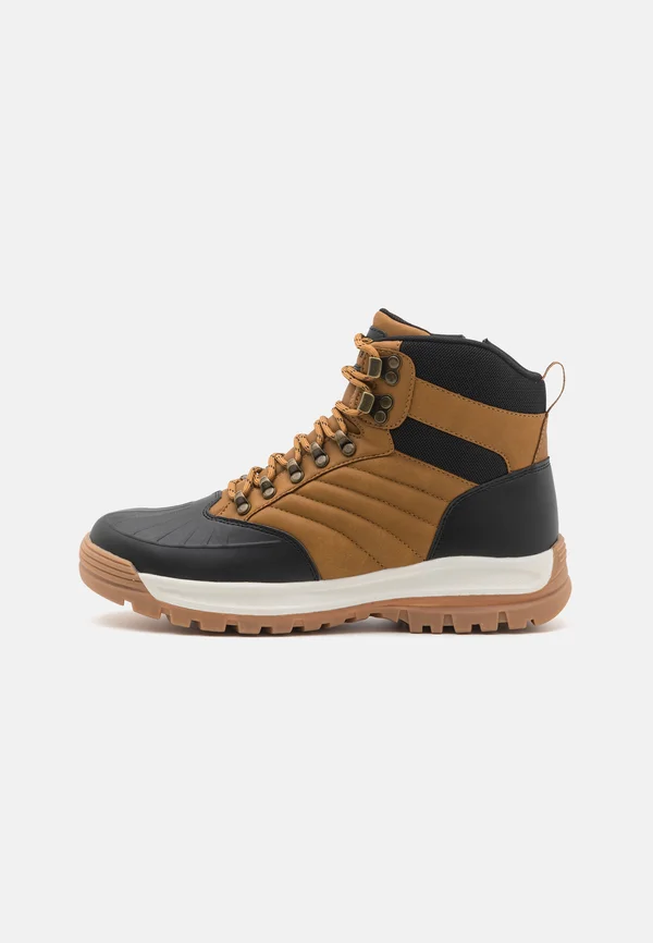 Schnürstiefelette - camel/black