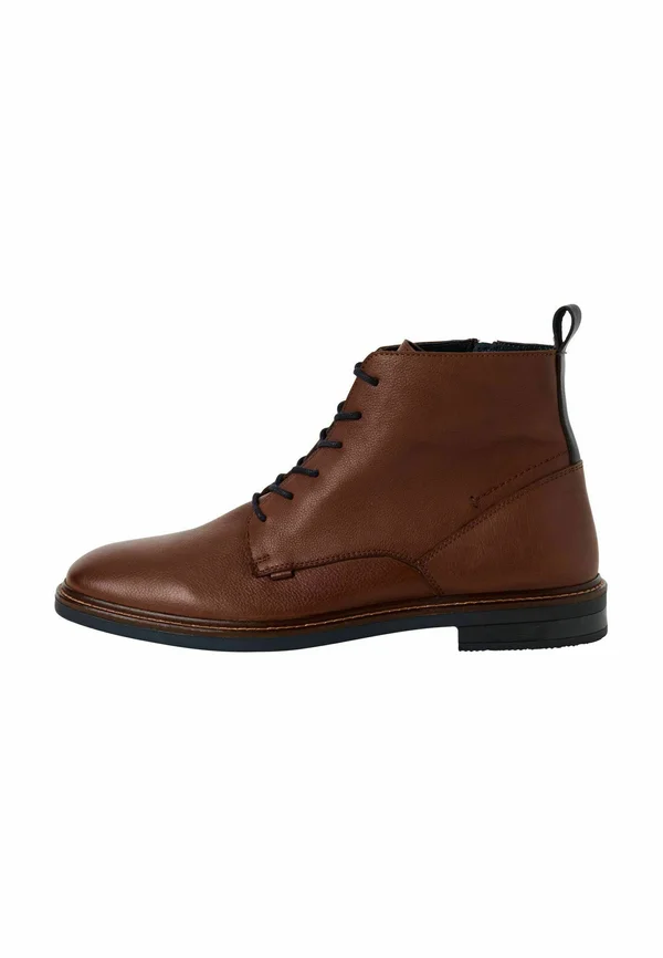 Schnürstiefelette - cognac comb