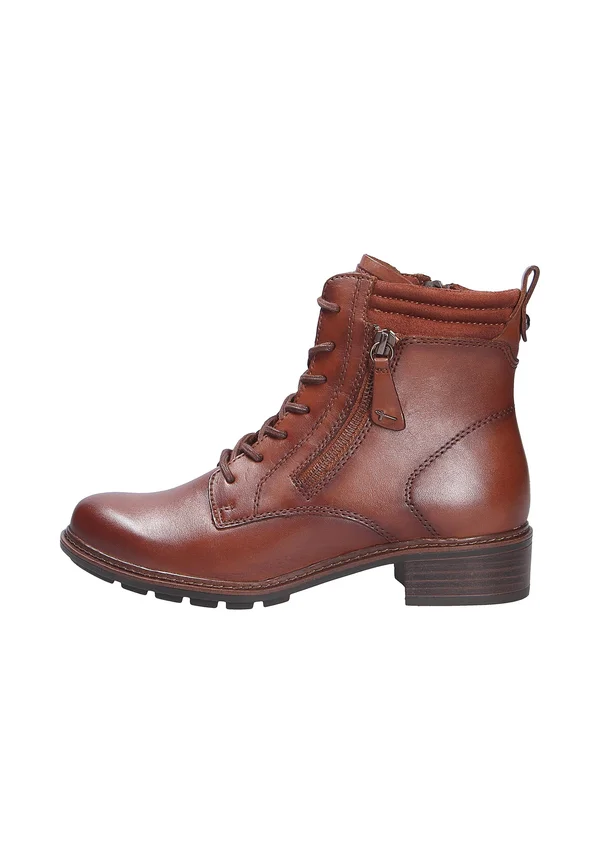 Schnürstiefelette - cognac