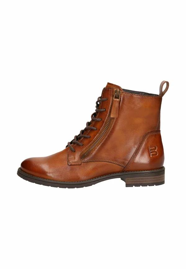 Schnürstiefelette - cognac