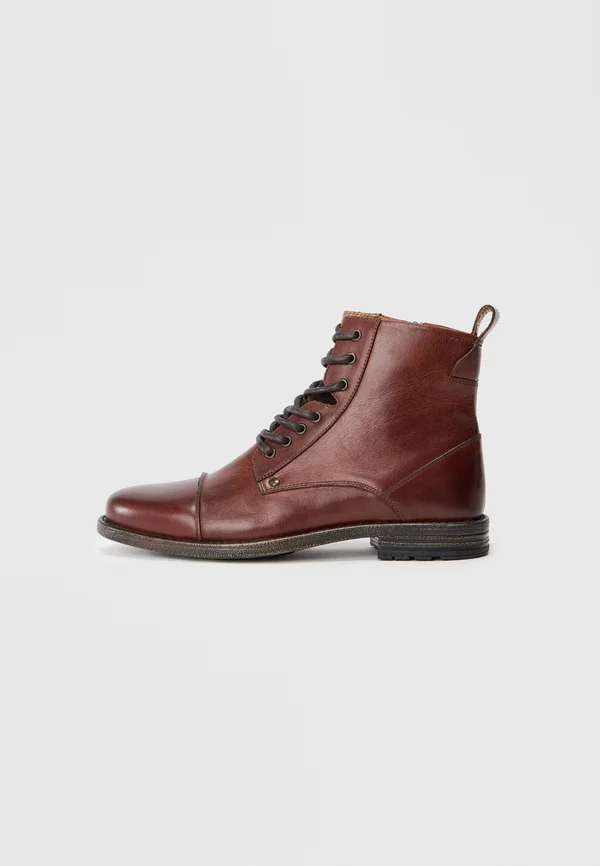 Schnürstiefelette - cognac