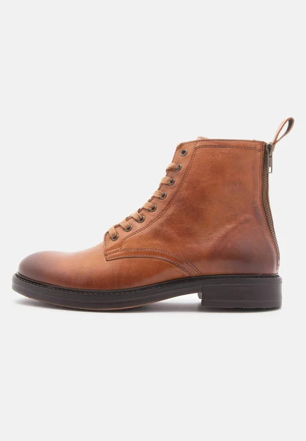 Schnürstiefelette - cognac