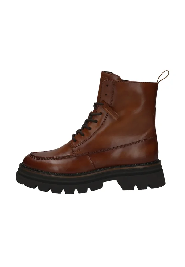 Schnürstiefelette - cognac
