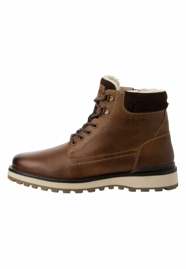 Schnürstiefelette - cognac