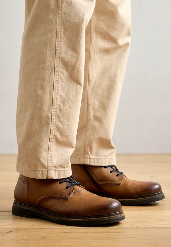 Schnürstiefelette - cognac