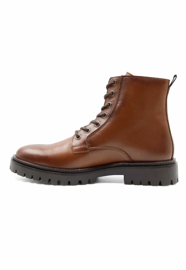 Schnürstiefelette - cognac
