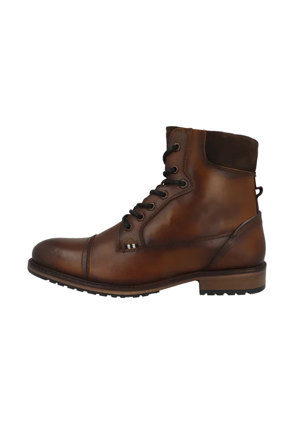 Schnürstiefelette - cognac