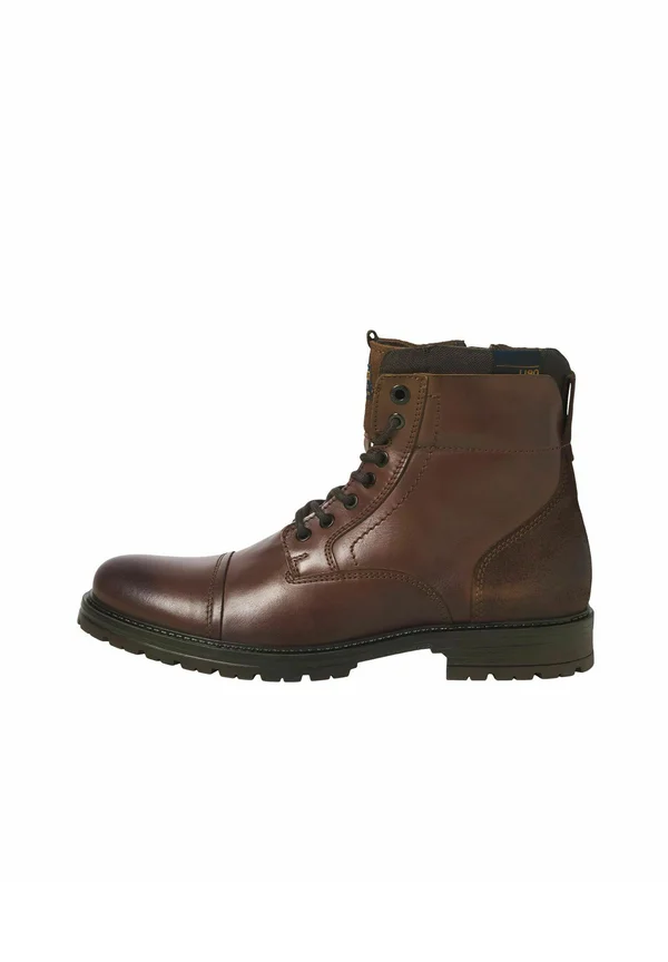 Schnürstiefelette - cognac