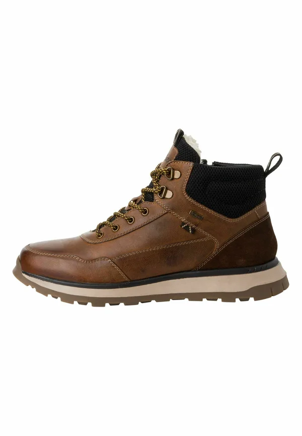 Schnürstiefelette - cognac