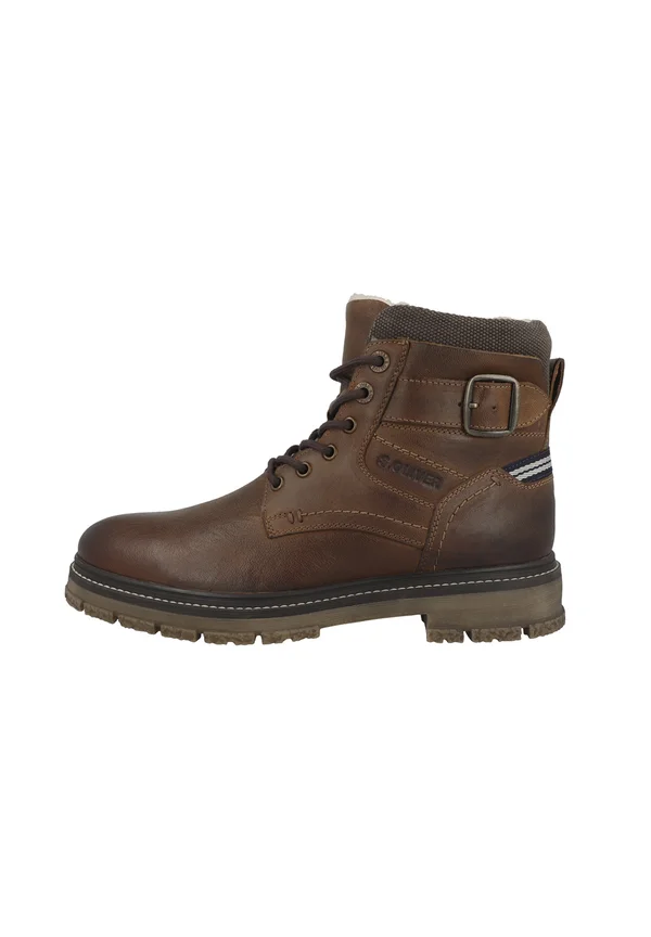 Schnürstiefelette - cognac