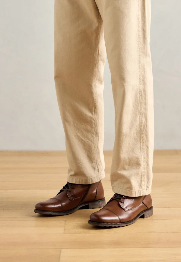 Schnürstiefelette - cognac