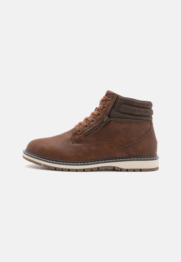 Schnürstiefelette - cognac