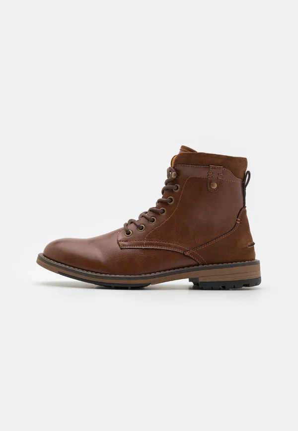 Schnürstiefelette - cognac