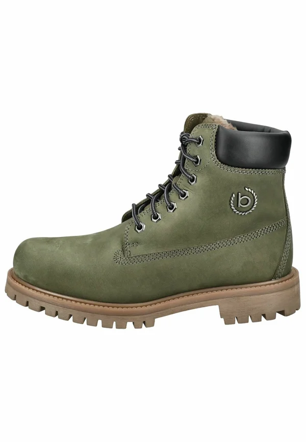 Schnürstiefelette - green   black
