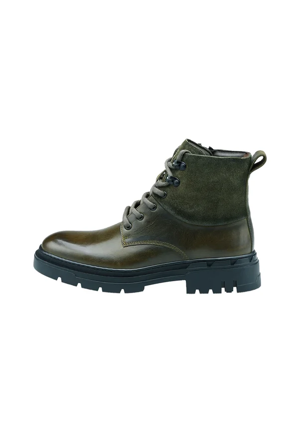 Schnürstiefelette - gruen