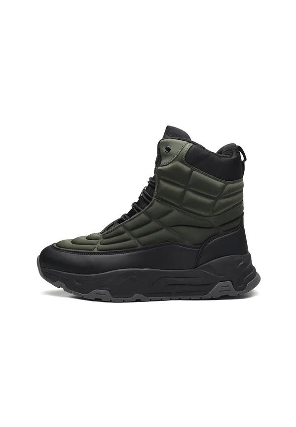 Schnürstiefelette - khaki black