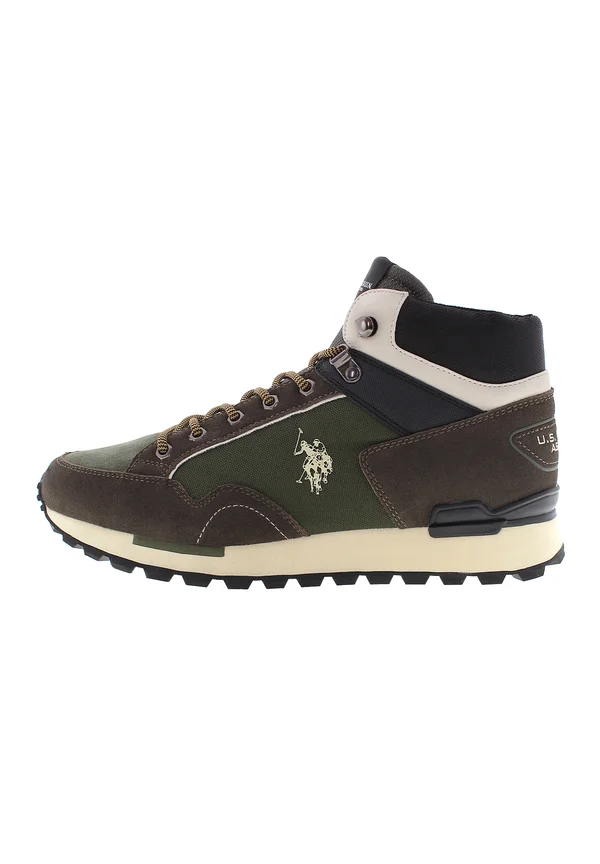 Schnürstiefelette - marrone scuro-verde