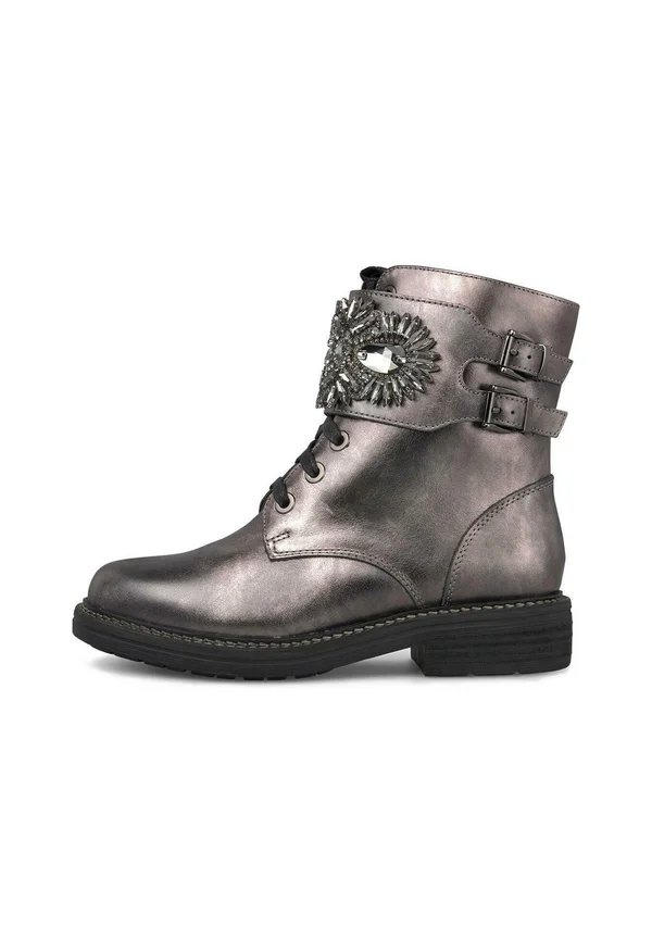 Schnürstiefelette - Metallic Grey