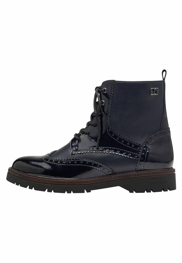 Schnürstiefelette - navy