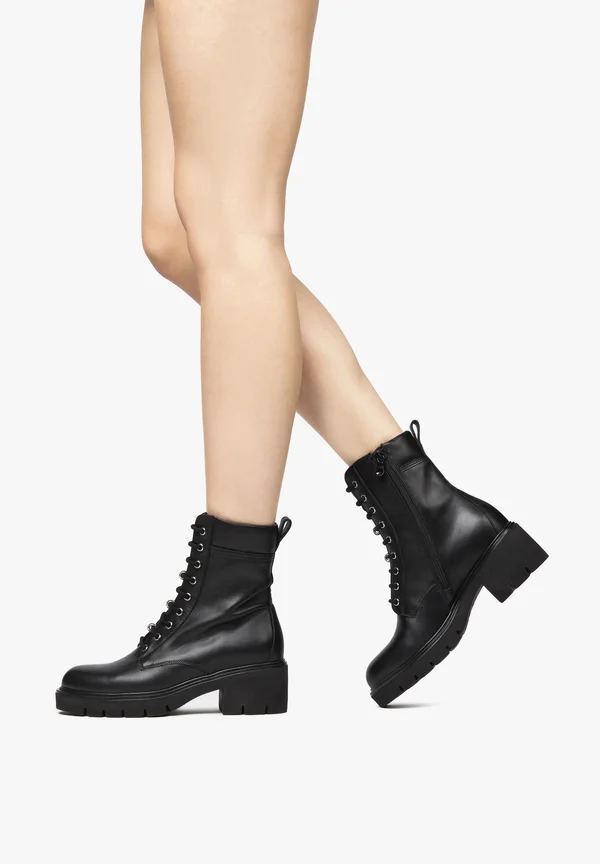 Schnürstiefelette - nero