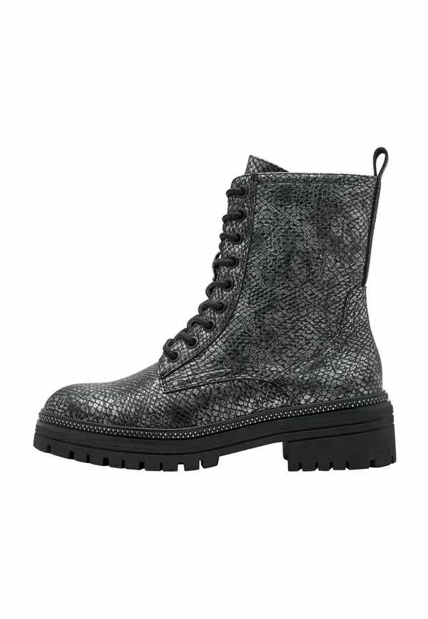Schnürstiefelette - pewter struct