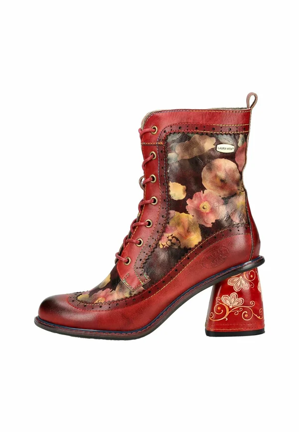 Schnürstiefelette - rouge