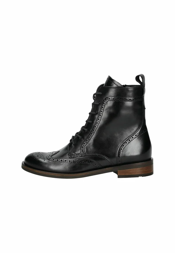 Schnürstiefelette - schwarz