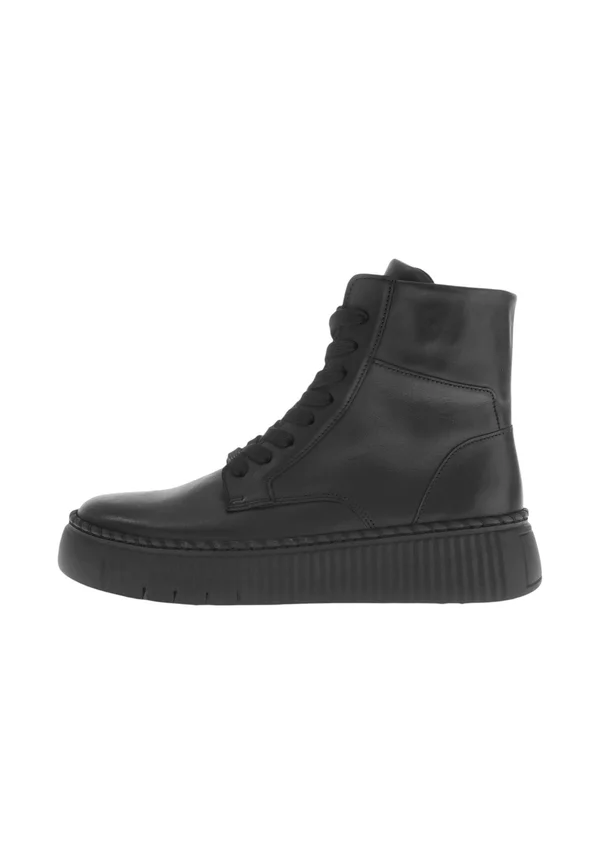 Schnürstiefelette - schwarz